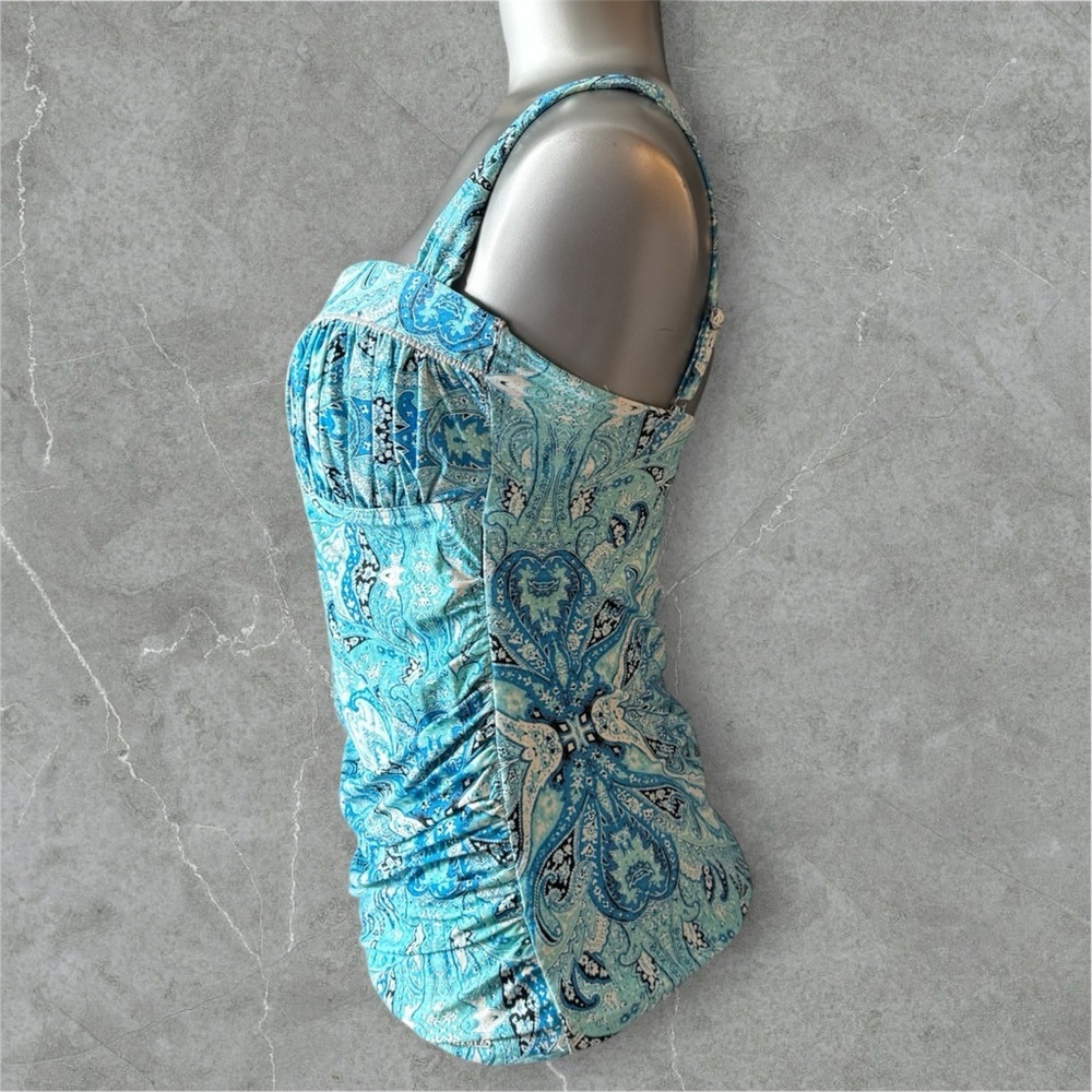 2 for $30 | Blue Paisley Tankini Top - Picture 5 of 14